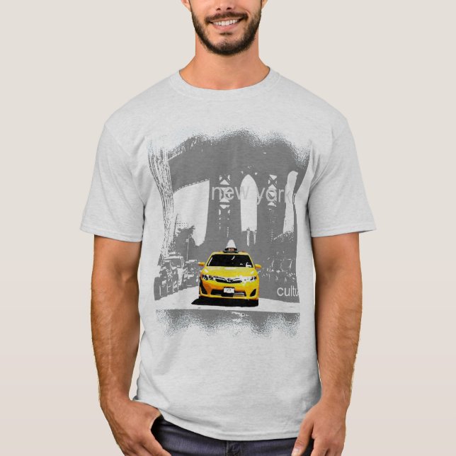 New York City Nyc Brooklyn Bridge Yellow Taxi Mens T-Shirt (Front)
