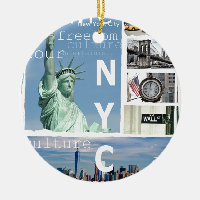 New York City Nyc Ceramic Ornament (Front)