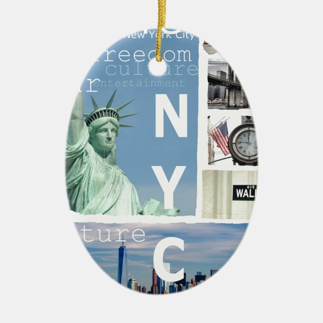 New York City Nyc Ceramic Ornament (Front)