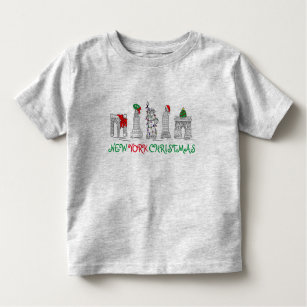 New York City NYC Christmas Landmarks Holiday Xmas Toddler T-shirt