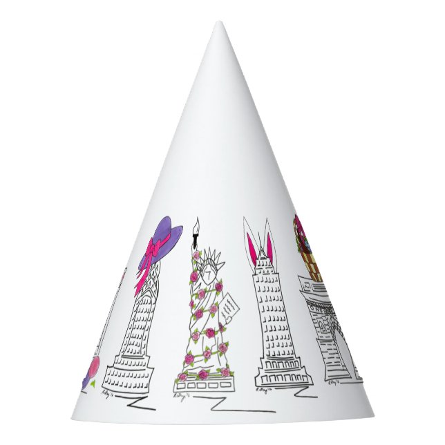 New York City NYC Easter Parade Landmarks Party Hat (Front)