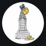New York City NYC Hanukkah Chanukah Gelt Holiday Classic Round Sticker<br><div class="desc">Sticker features an original marker illustration of a famous NYC landmark "dressed up" for the holiday season. Great for holiday mailings!

This illustration is also available on other products. Don't see what you're looking for? Need help with customization? Contact Rebecca to have something designed just for you.</div>