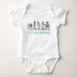 New York City NYC Hanukkah Chanukah Jewish Holiday Baby Bodysuit<br><div class="desc">Baby suit features an original illustration of New York City landmarks "dressed up" for the holiday season, with NEW YORK HANUKKAH in a fun blue font. Great for celebrating Chanukah in NYC! Don't see what you're looking for? Need help with customization? Click "ask this designer" to have something created just...</div>