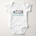 New York City NYC Hanukkah Chanukah Jewish Holiday Baby Bodysuit<br><div class="desc">Baby suit features an original illustration of New York City landmarks "dressed up" for the holiday season, with NEW YORK HANUKKAH in a fun blue font. Great for celebrating Chanukah in NYC! Don't see what you're looking for? Need help with customization? Click "ask this designer" to have something created just...</div>