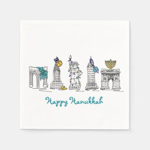 New York City NYC Happy Hanukkah Chanukah Napkins