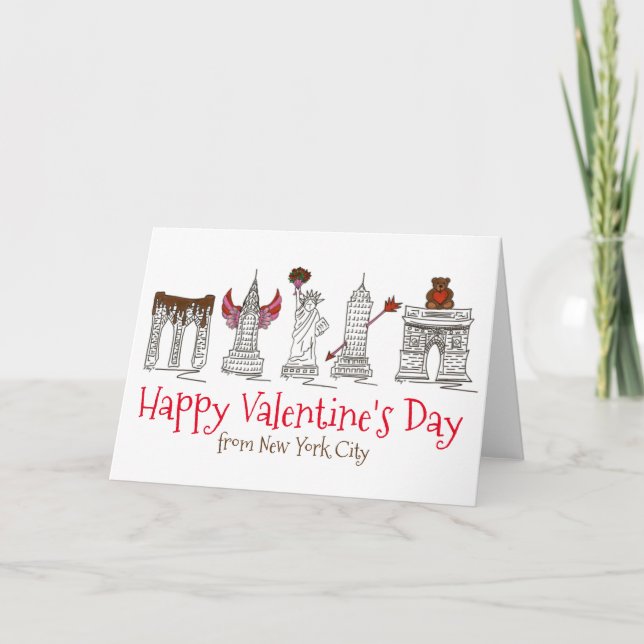 New York City NYC Happy Valentine's Day Card (Front)