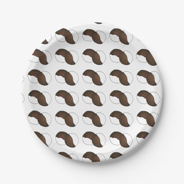 New York City NYC Iconic Black and White Cookie Paper Plate (Front)