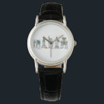 New York City NYC Landmark Hanukkah Chanukah Watch<br><div class="desc">Watch features an original marker illustration of a row of classic New York City landmarks "dressed up" for the Hanukkah holidays!

This holiday illustration is also available on other products. Don't see what you're looking for? Need help with customization? Contact Rebecca to have something designed just for you.</div>