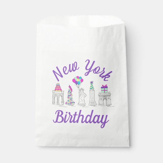 New York City NYC Landmarks Birthday Party Favour Bag (Front)
