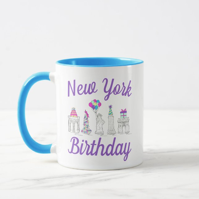 New York City NYC Landmarks Birthday Party Mug (Left)