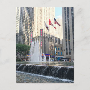 New York City NYC Rockefeller Centre Fountain Postcard