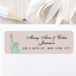 New York City NYC skyline Return Address Label