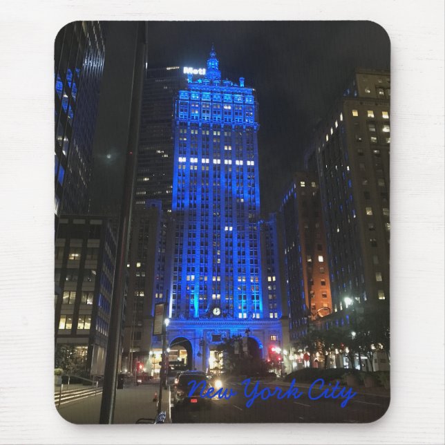 New York City NYC Skyscraper Architecture Night Mouse Pad (Front)