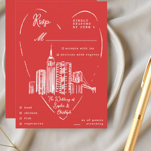 New York City NYC wedding RSVP Enclosure Card
