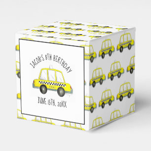 New York City NYC Yellow Taxi Cab Birthday Party Favor Box