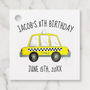 New York City NYC Yellow Taxi Cab Birthday Party Favour Tags