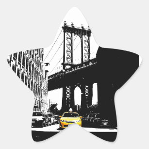 New York City Nyc Yellow Taxi Pop Art Star Sticker