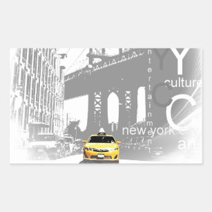 New York City Nyc Yellow Taxi Pop Art Sticker