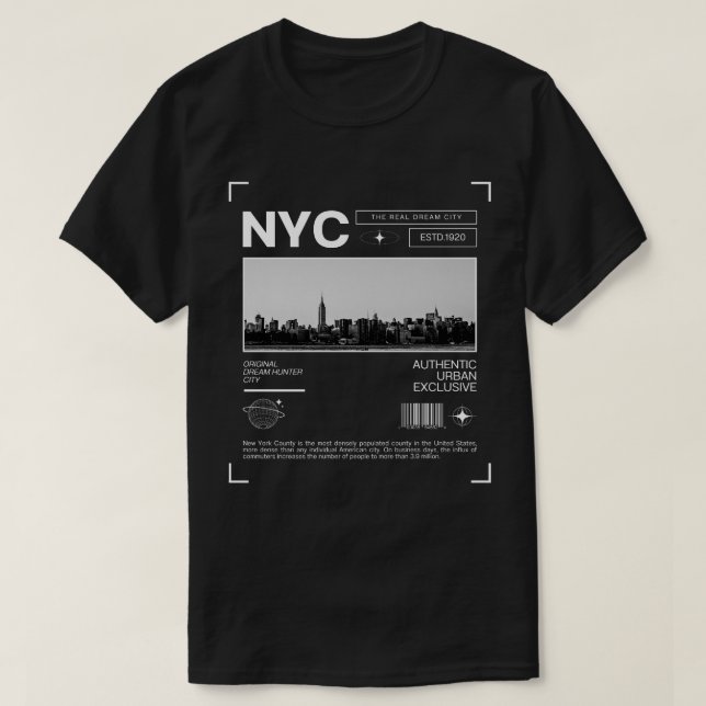 New York City of Dreams, Iconic Skyline T-Shirt (Design Front)