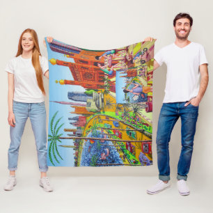 New York City Painting Fleece Blanket