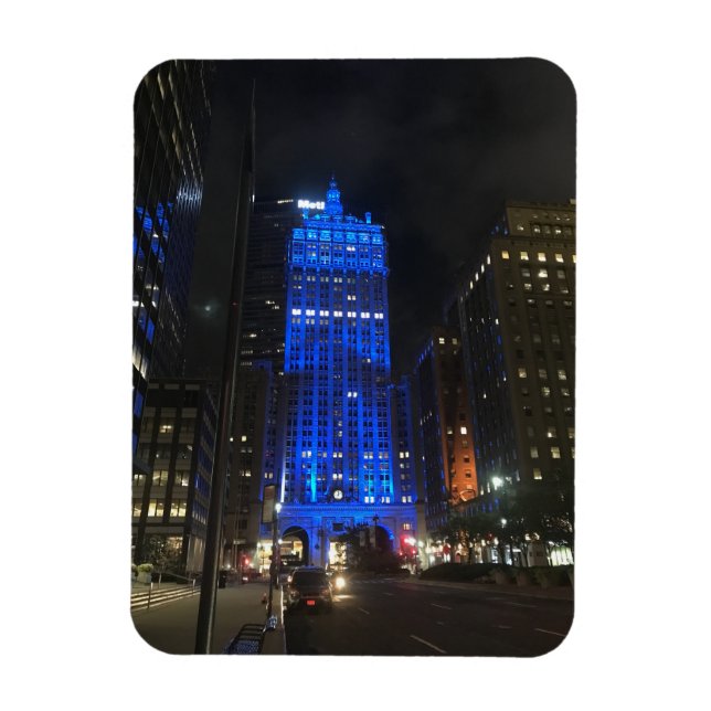 New York City Park Avenue Architecture NYC Night Magnet (Vertical)