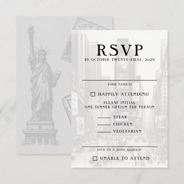 New York City Passport RSVP Card (Front/Back)