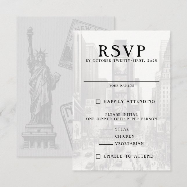 New York City Passport RSVP Card (Front/Back)