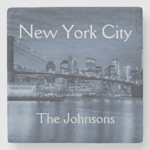 New York City Personalize this Skyline Stone Coaster