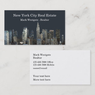 New York City Realtor Double Side  Business Card