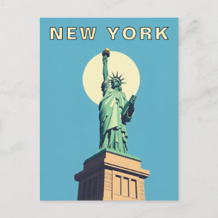 New York City Retro Statue of Liberty Postcard