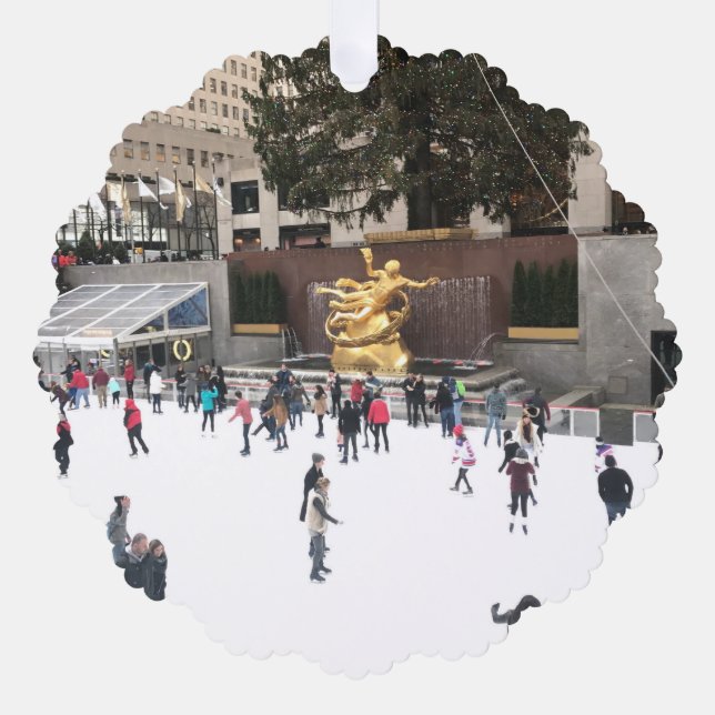 New York City Rockefeller Centre Ice Skating Rink Ornament Card (Front)