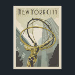 New York City | Rockefeller Centre Postcard<br><div class="desc">Anderson Design Group is an award-winning illustration and design firm in Nashville, Tennessee. Founder Joel Anderson directs a team of talented artists to create original poster art that looks like classic vintage advertising prints from the 1920s to the 1960s.</div>