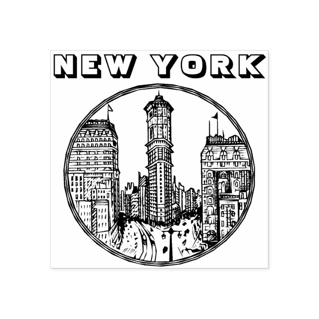 New York City Sibley Triangle Building Rubber Stam Stamp (Imprint)