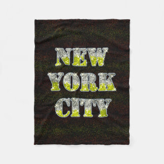 New York City Silver Gold Glitters Fleece Blanket