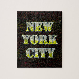 New York City Silver Gold Glitters Jigsaw Puzzle