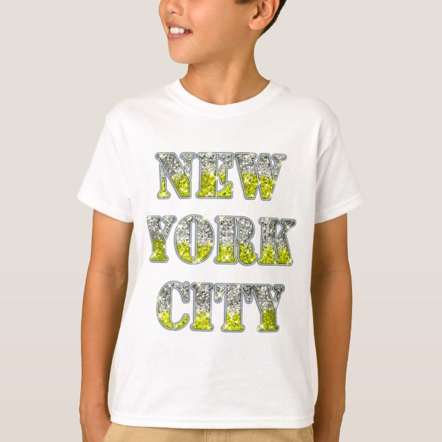 New York City Silver Gold Glitters T-Shirt (Front)