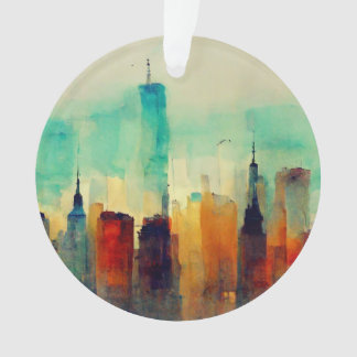 New York City Sky Line - Water Colour Ornament