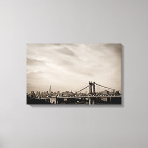 New York City Skyline and Manhattan Bridge Canvas Print
