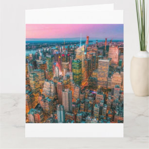 New York City Skyline at Sunset   NYC Twilight  Card