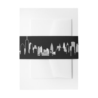 New York City Skyline Belly Band Invitation Belly Band
