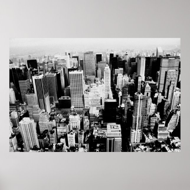 New York City Skyline black and white photo Poster (Front)