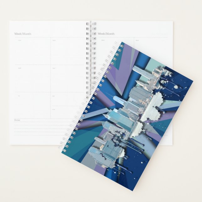 New York City Skyline | Blue 3D Planner (Display)