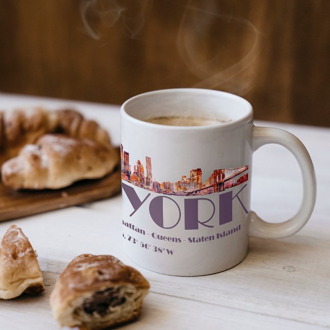 New York City Skyline. Boroughs and Coordinates Coffee Mug (Creator Uploaded)