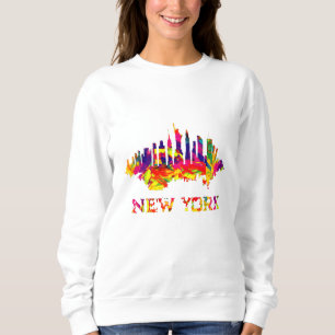 New York City skyline bright colourful Sweatshirt