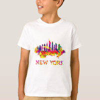 New York City skyline bright colourful