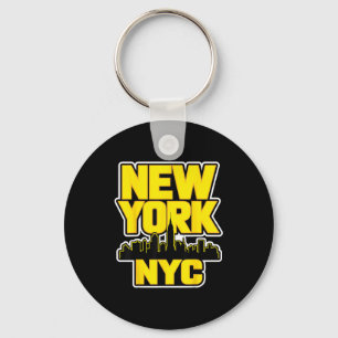 New york city skyline bronx queens manhattan state keychain