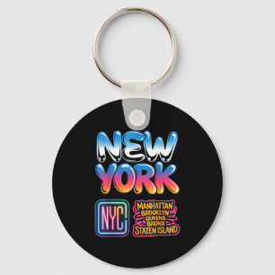 New york city skyline bronx queens manhattan state keychain