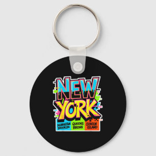 New york city skyline bronx queens manhattan state keychain