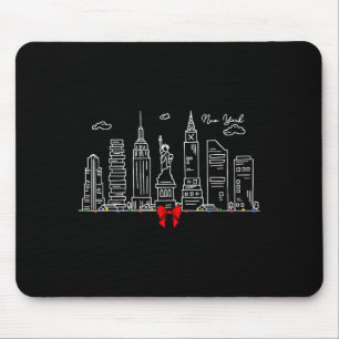 New York City Skyline Christmas Lights Nyc New Yor Mouse Pad