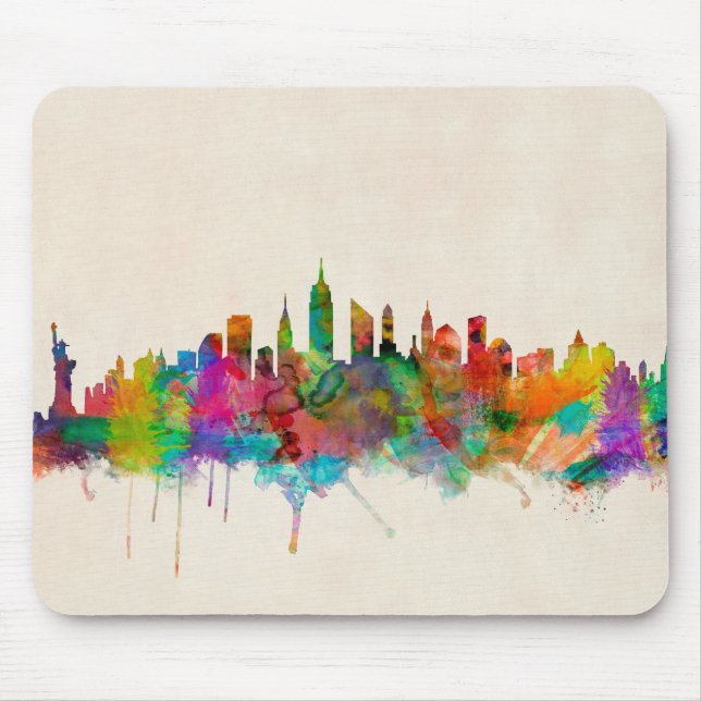 New York City Skyline Cityscape Mouse Pad (Front)